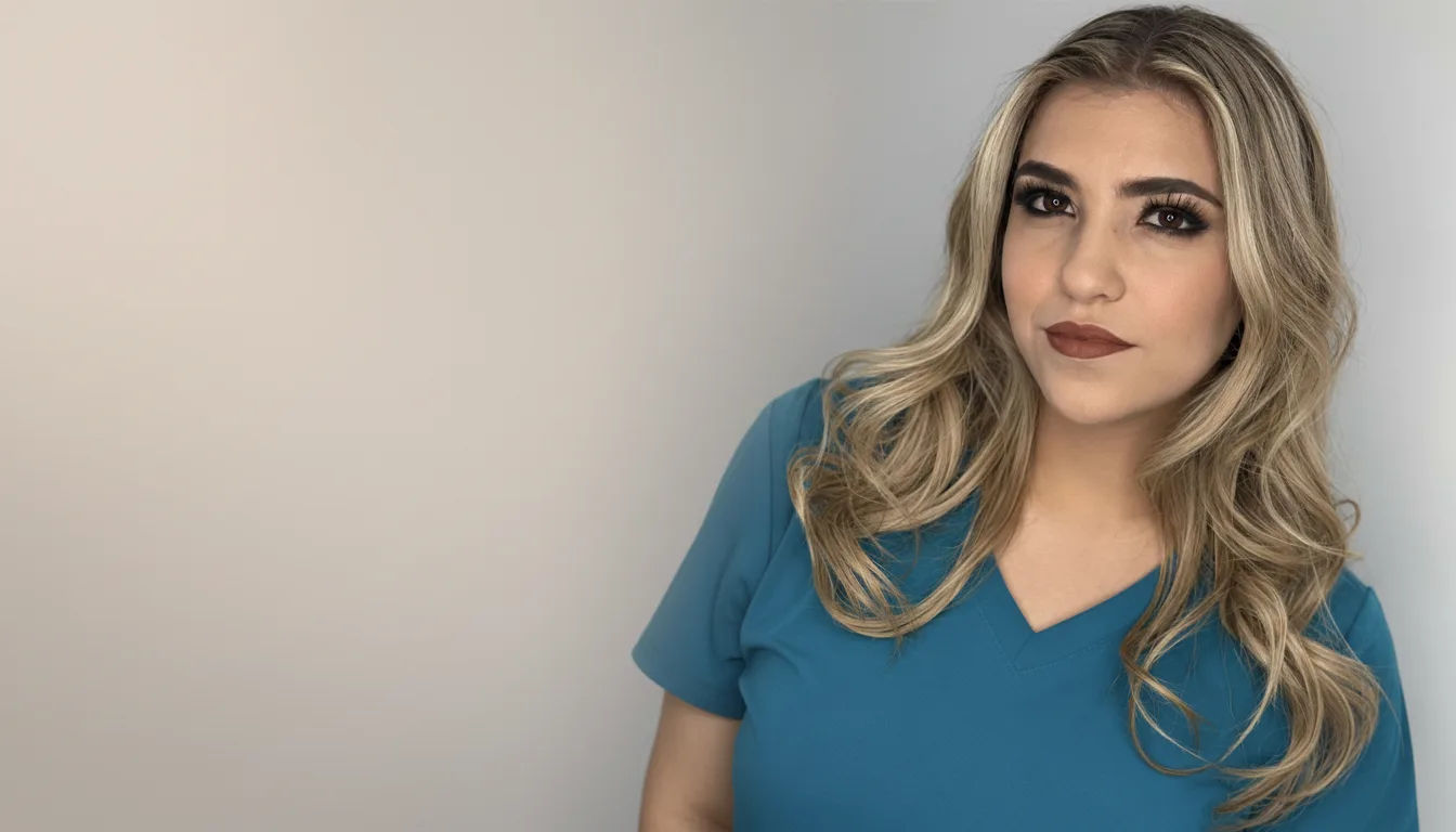 Clienta con maquillaje profesional y ondas rubias